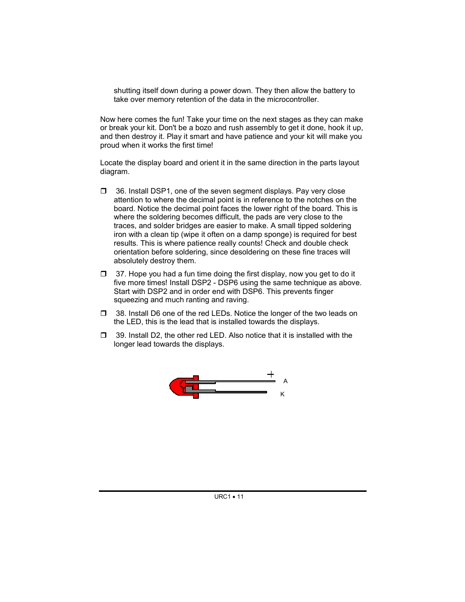 Ramsey Electronics URC1 User Manual | Page 11 / 31