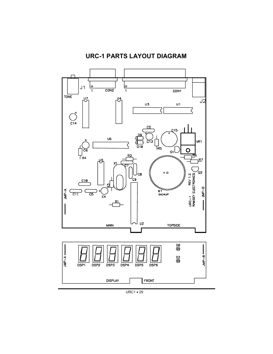 Urc-1 parts layout diagram | Ramsey Electronics URC1 User Manual | Page 29 / 31