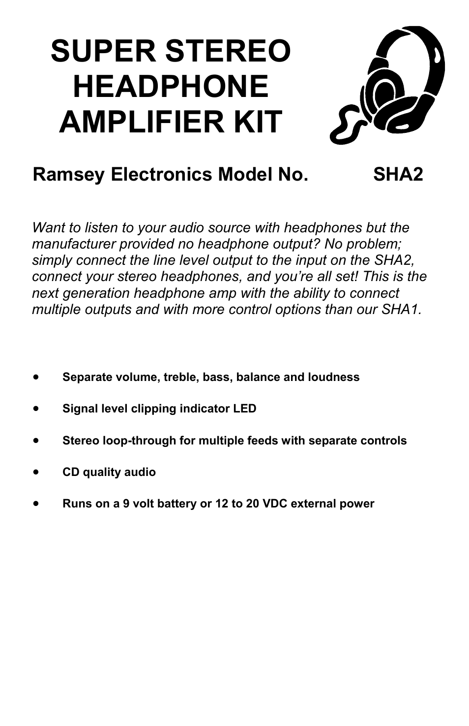 Ramsey Electronics SHA2 User Manual | 24 pages