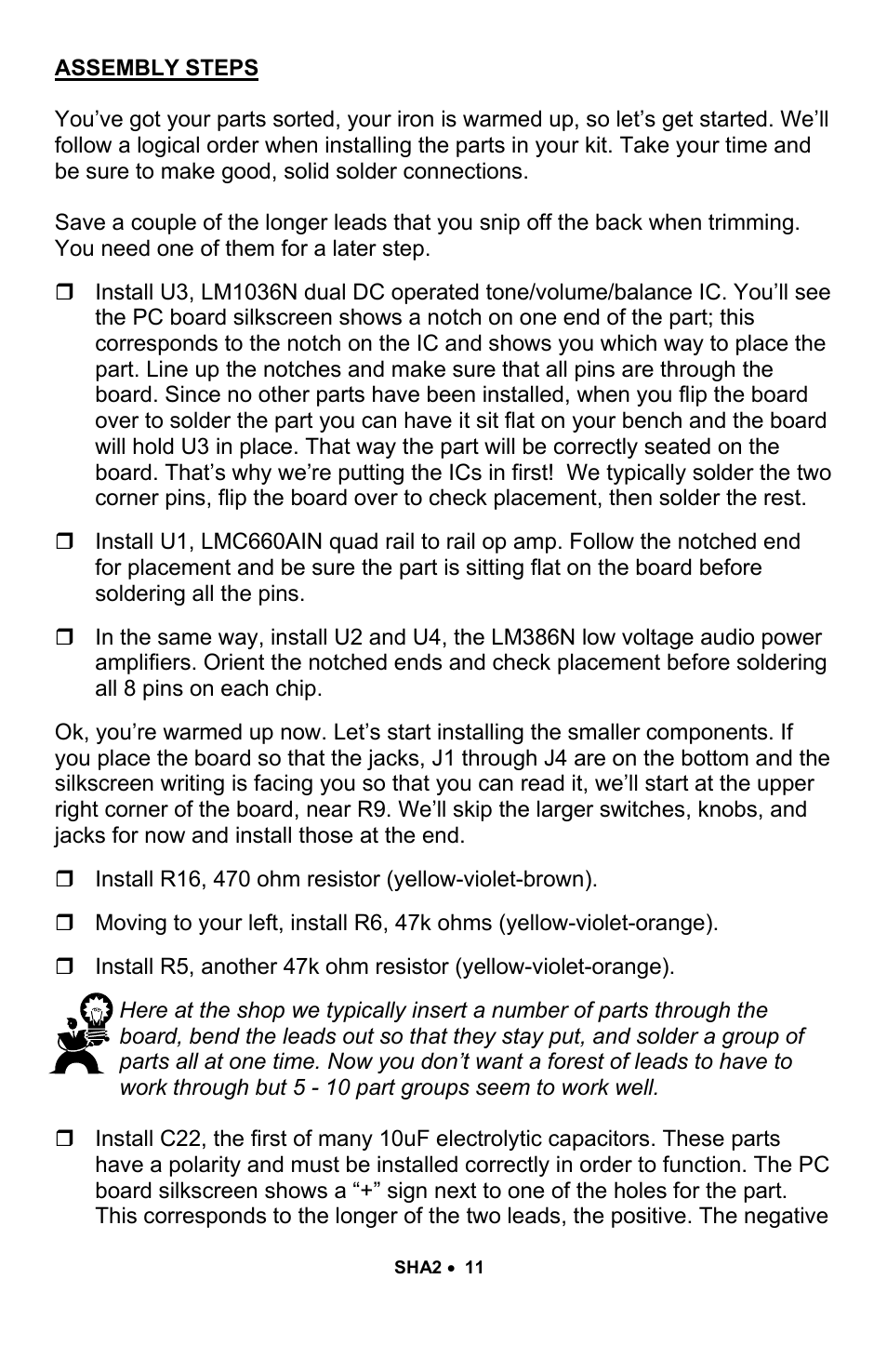 Ramsey Electronics SHA2 User Manual | Page 11 / 24