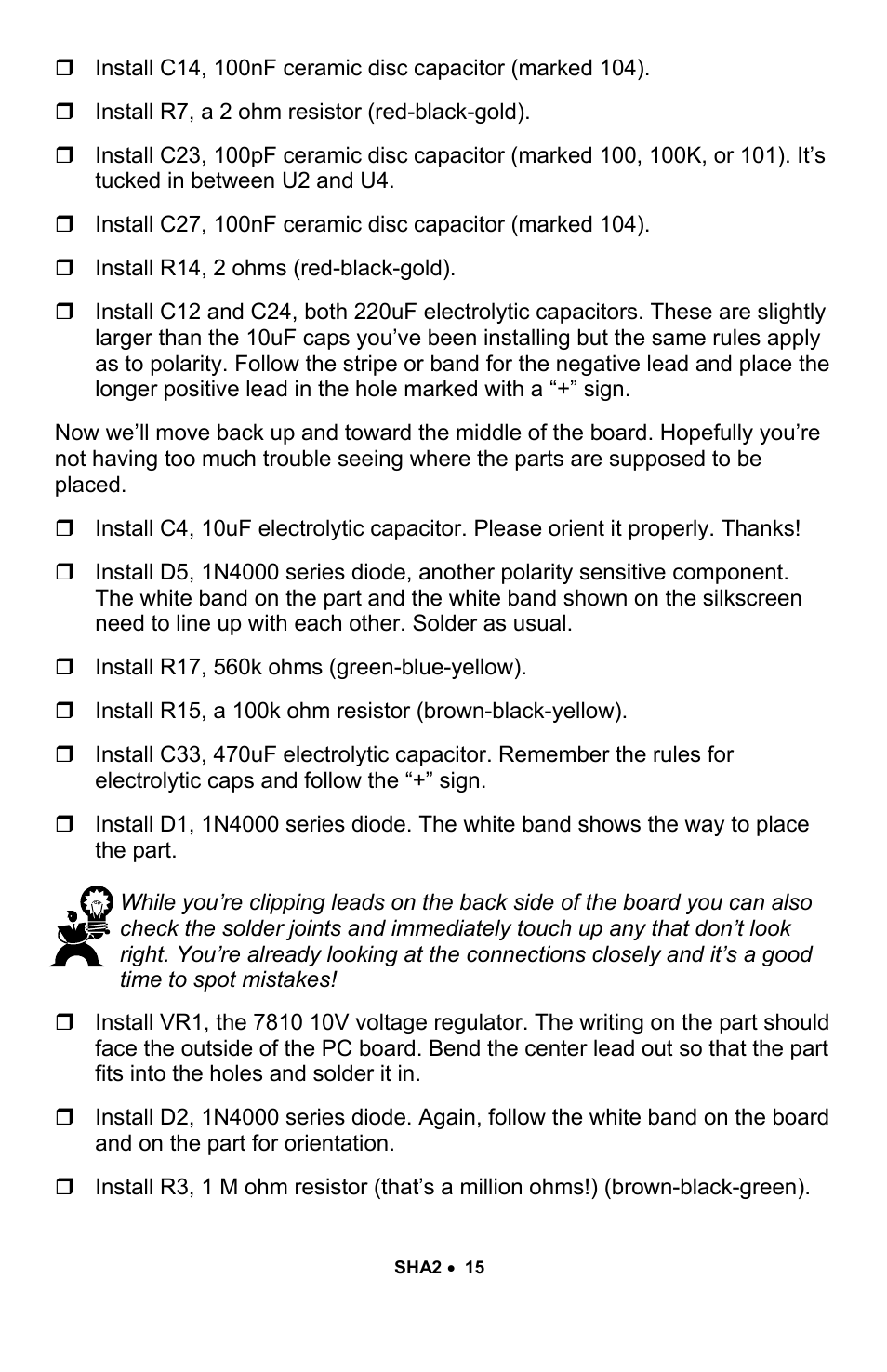Ramsey Electronics SHA2 User Manual | Page 15 / 24