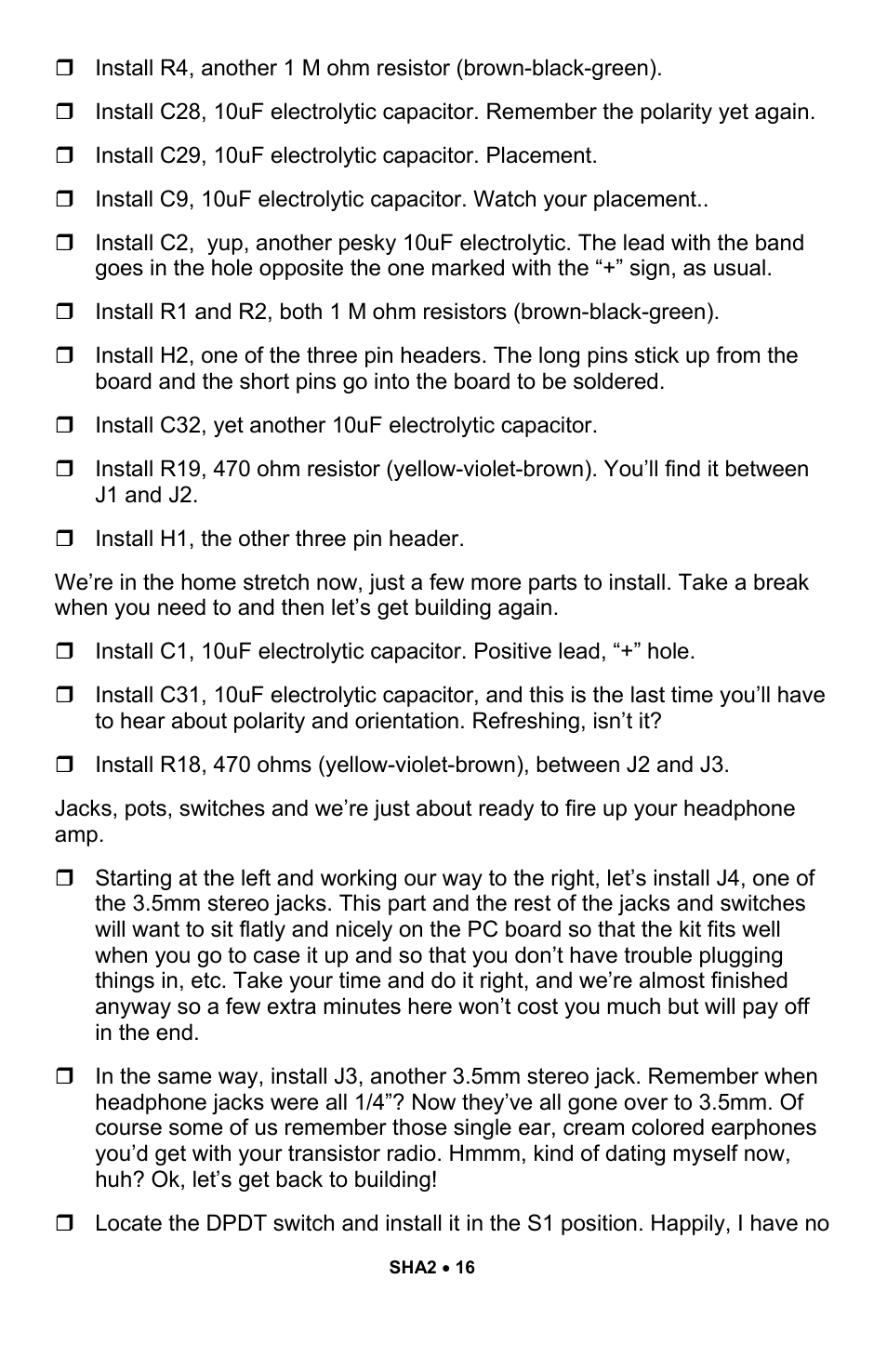 Ramsey Electronics SHA2 User Manual | Page 16 / 24