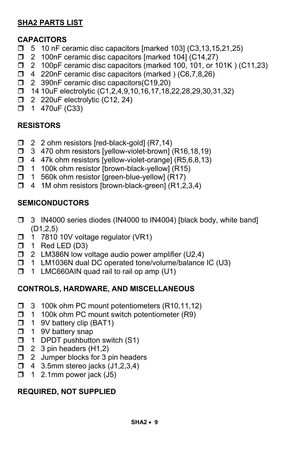 Ramsey Electronics SHA2 User Manual | Page 9 / 24