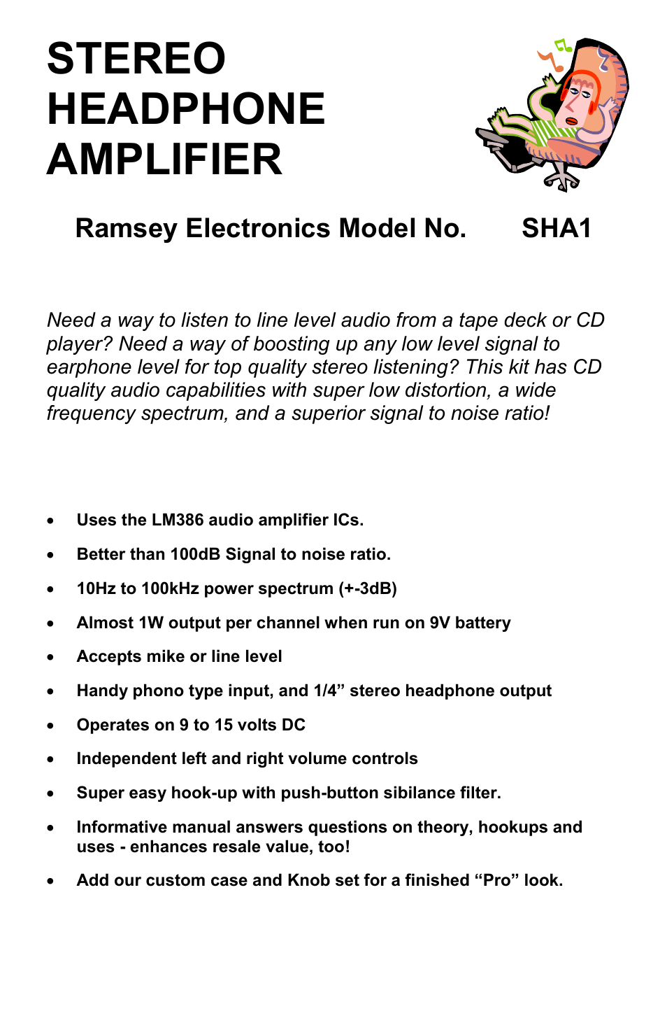 Ramsey Electronics SHA1 User Manual | 20 pages