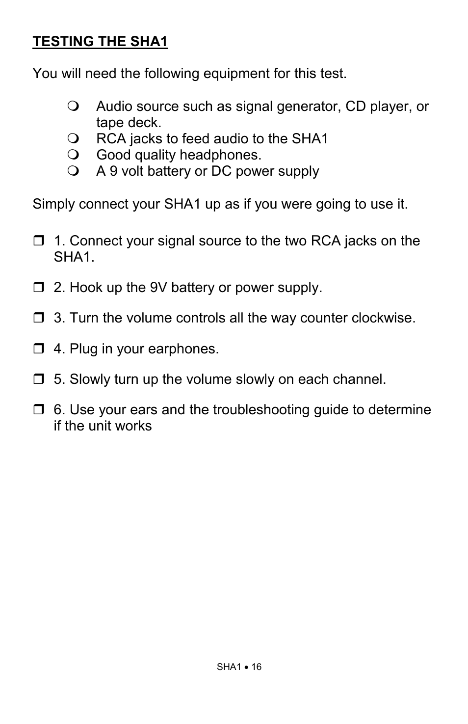 Ramsey Electronics SHA1 User Manual | Page 16 / 20