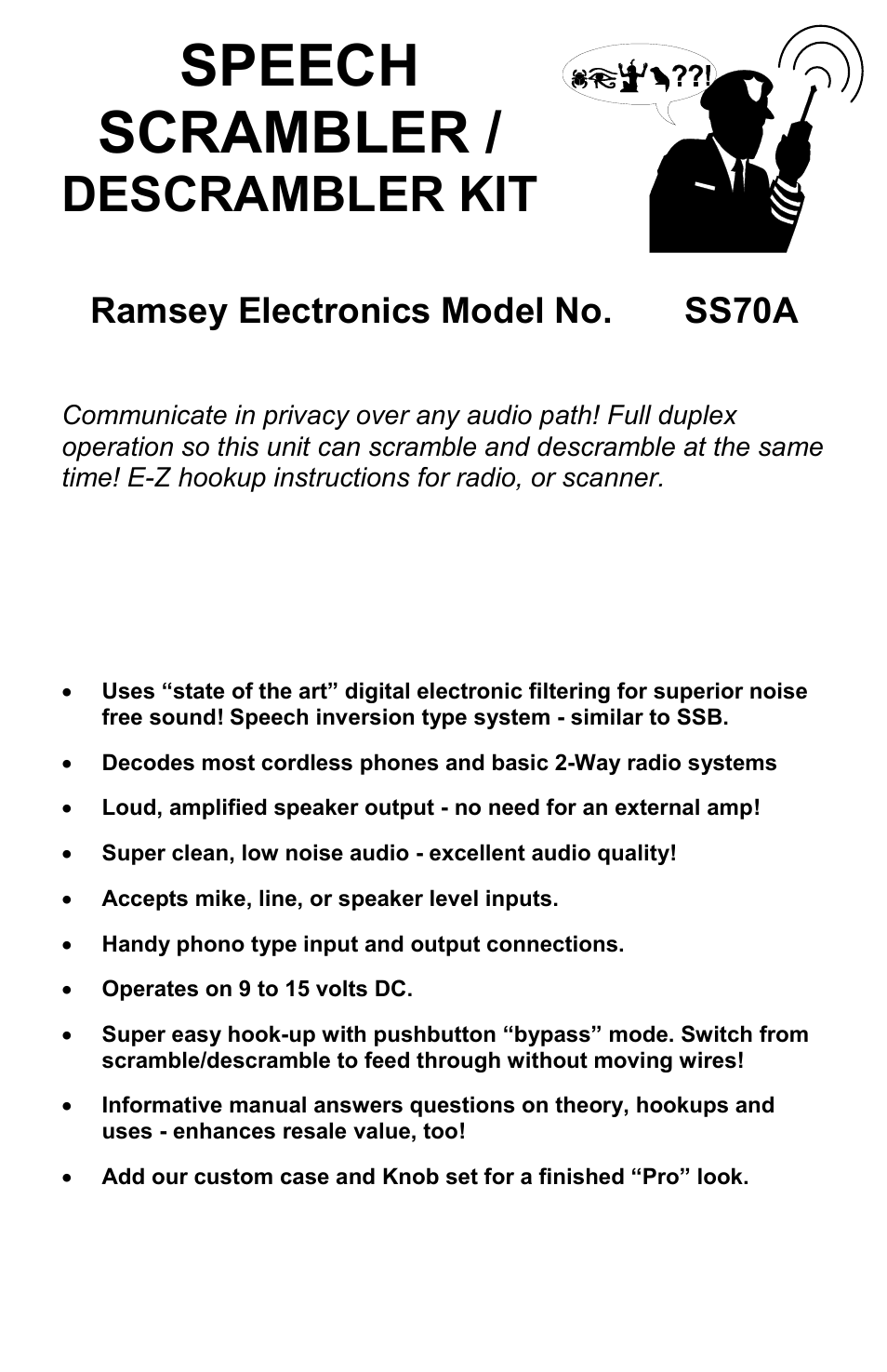 Ramsey Electronics SS70A User Manual | 20 pages