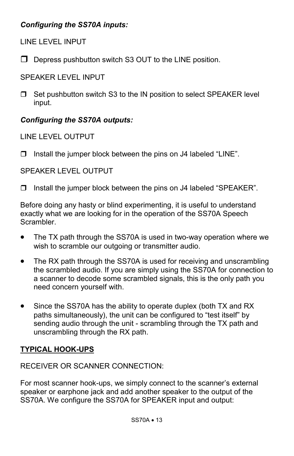 Ramsey Electronics SS70A User Manual | Page 13 / 20