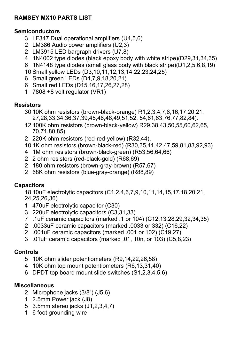 Ramsey Electronics MX10 User Manual | Page 10 / 32