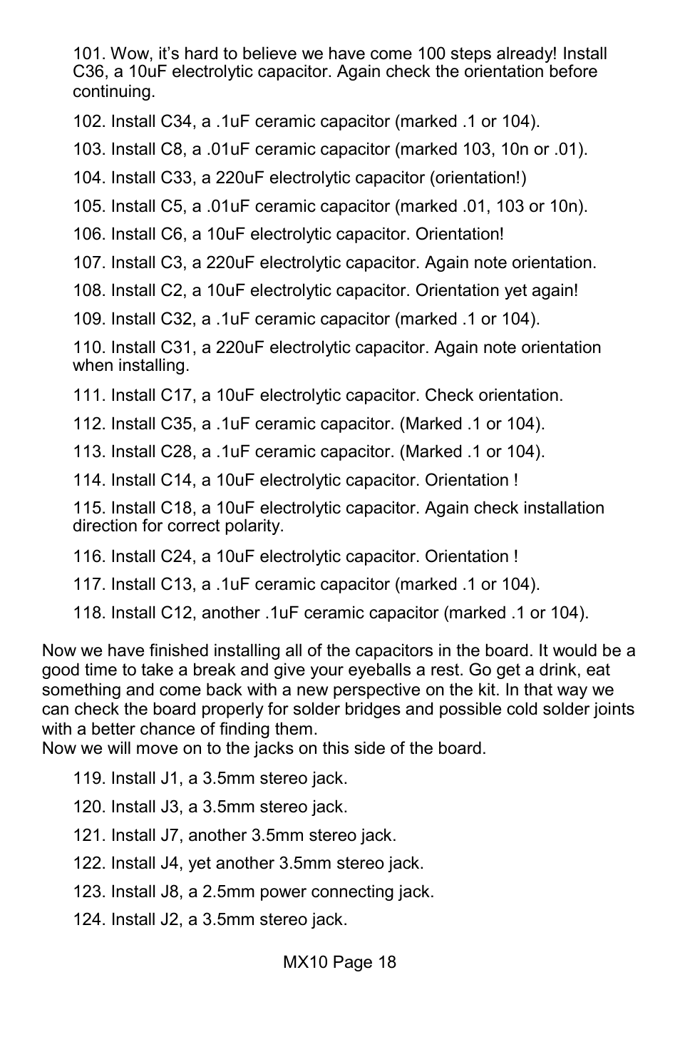 Ramsey Electronics MX10 User Manual | Page 18 / 32