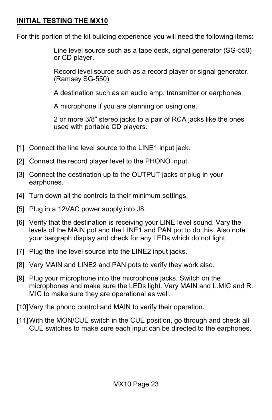 Ramsey Electronics MX10 User Manual | Page 23 / 32