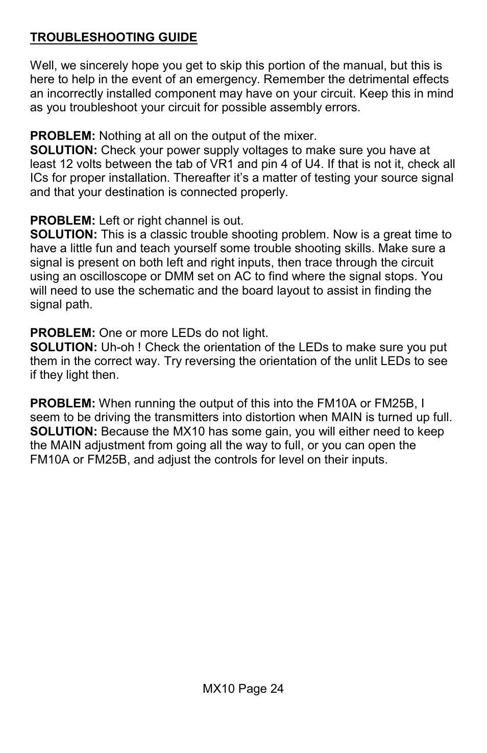 Ramsey Electronics MX10 User Manual | Page 24 / 32