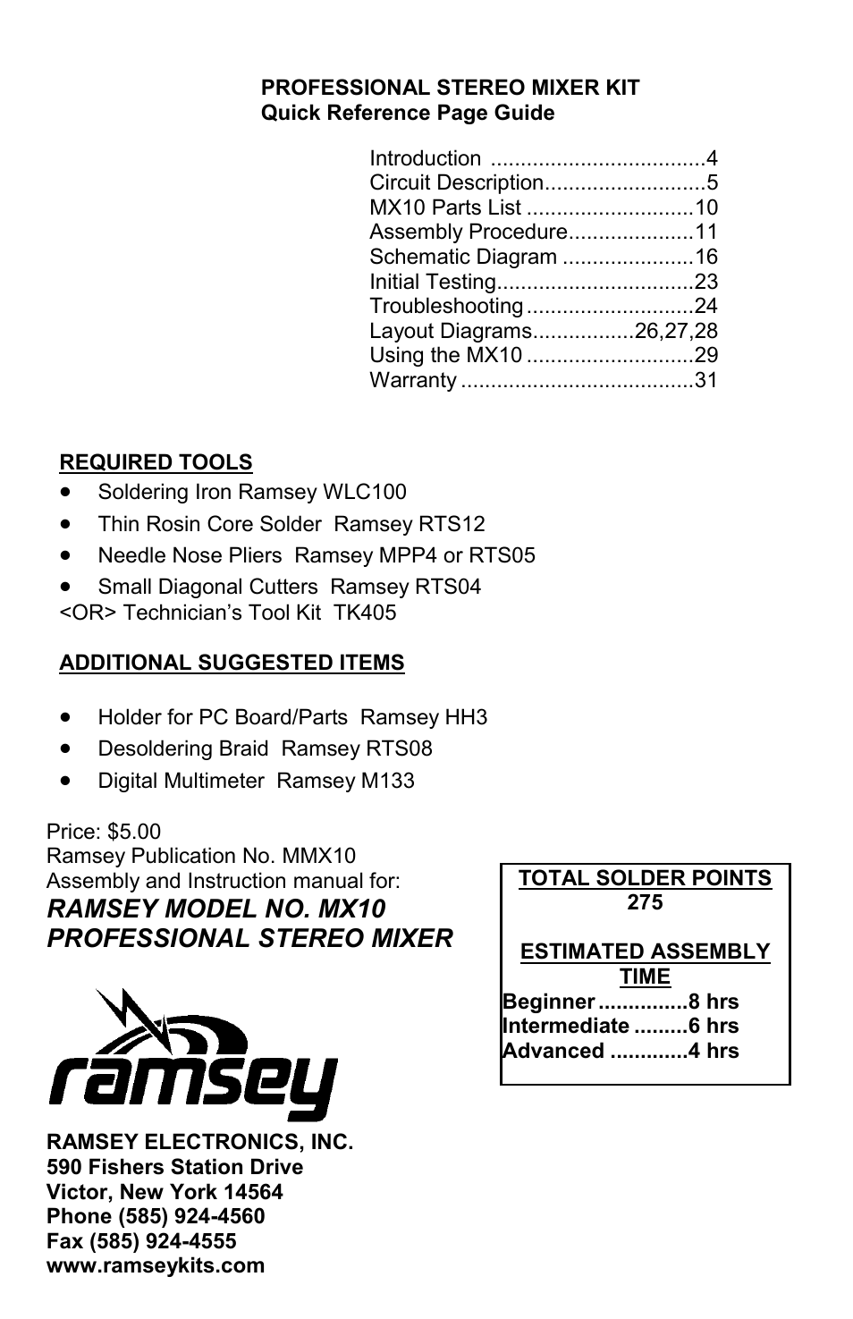 Ramsey Electronics MX10 User Manual | Page 32 / 32