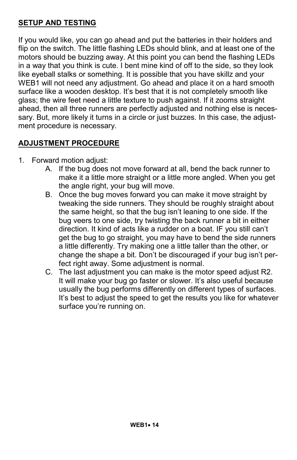 Ramsey Electronics Walking Electronic Bug WEB1 User Manual | Page 14 / 20