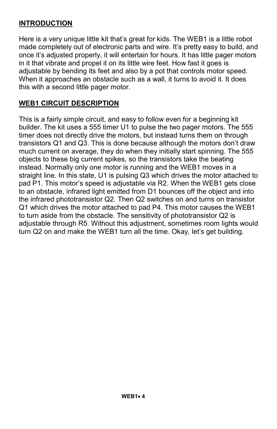 Ramsey Electronics Walking Electronic Bug WEB1 User Manual | Page 4 / 20
