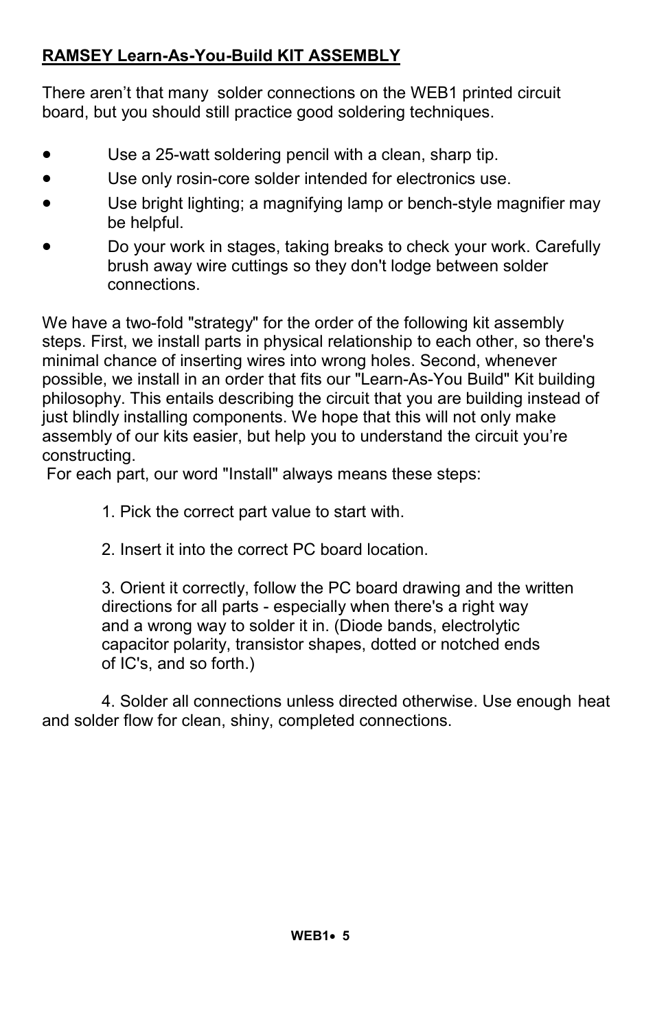 Ramsey Electronics Walking Electronic Bug WEB1 User Manual | Page 5 / 20