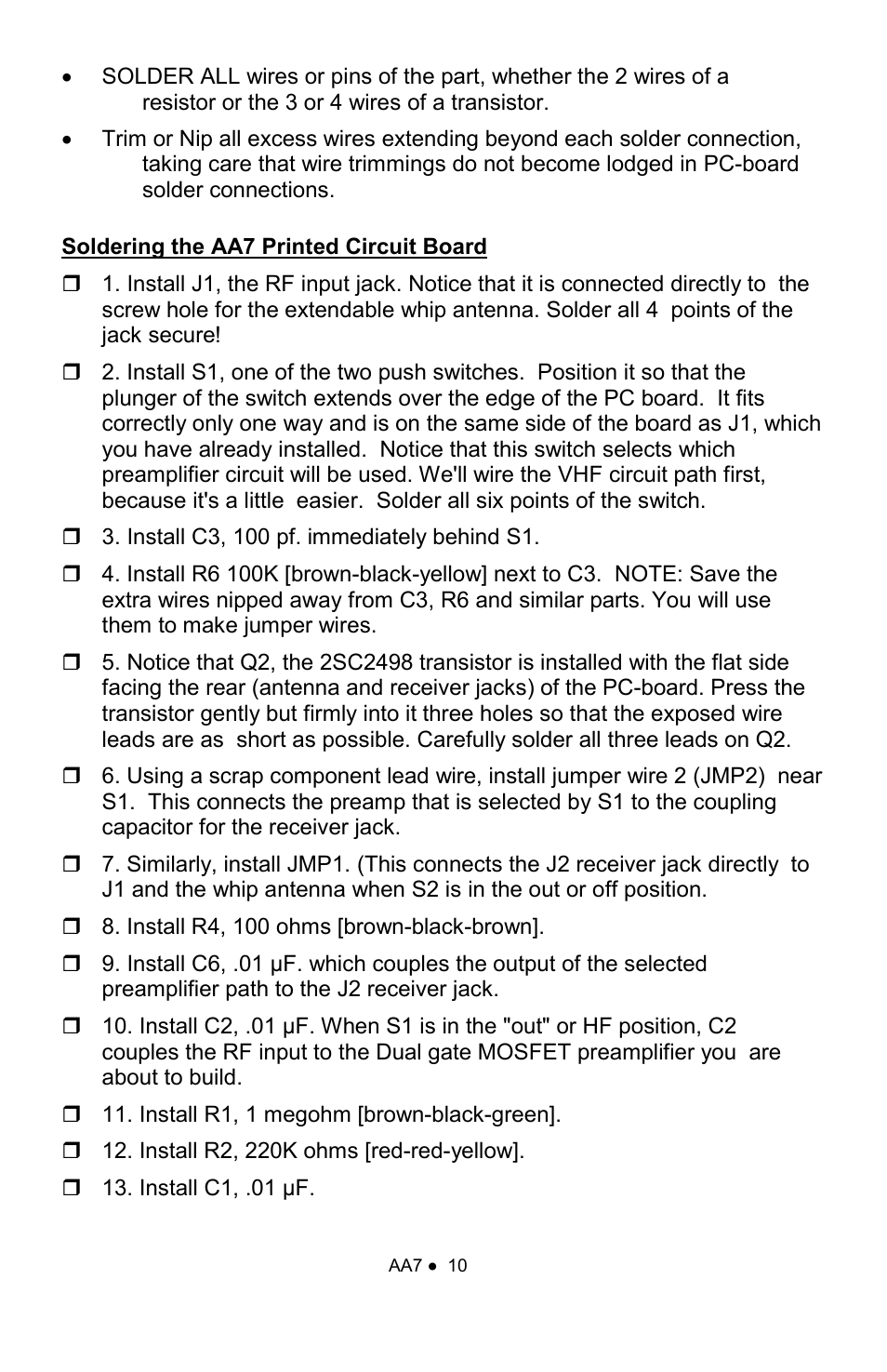 Ramsey Electronics AA7 User Manual | Page 10 / 16