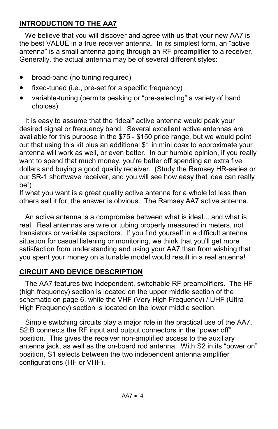Ramsey Electronics AA7 User Manual | Page 4 / 16