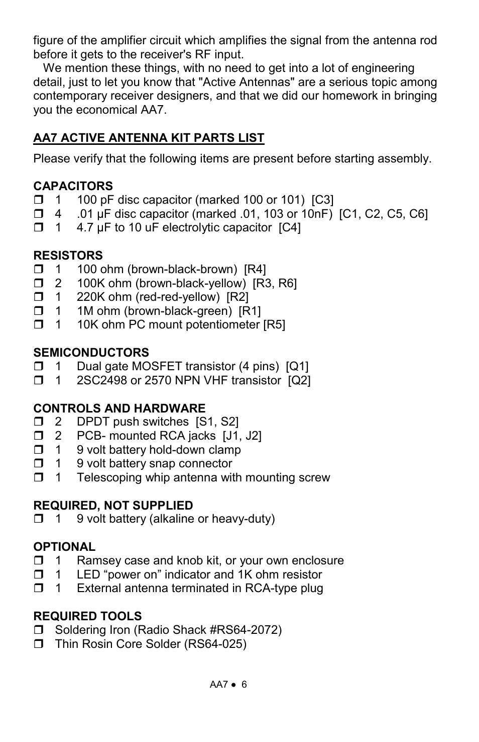 Ramsey Electronics AA7 User Manual | Page 6 / 16