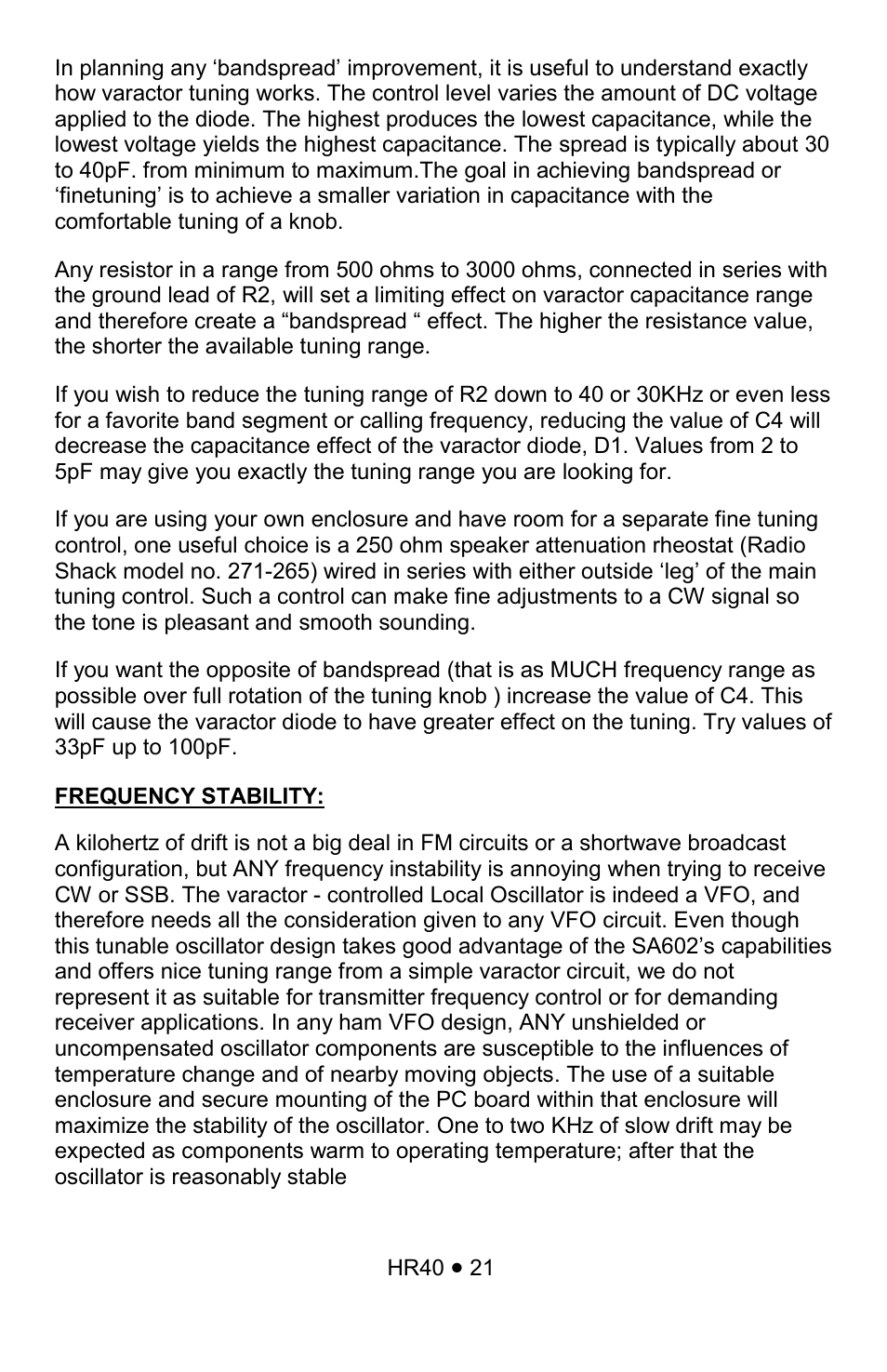 Ramsey Electronics HR40 User Manual | Page 21 / 28