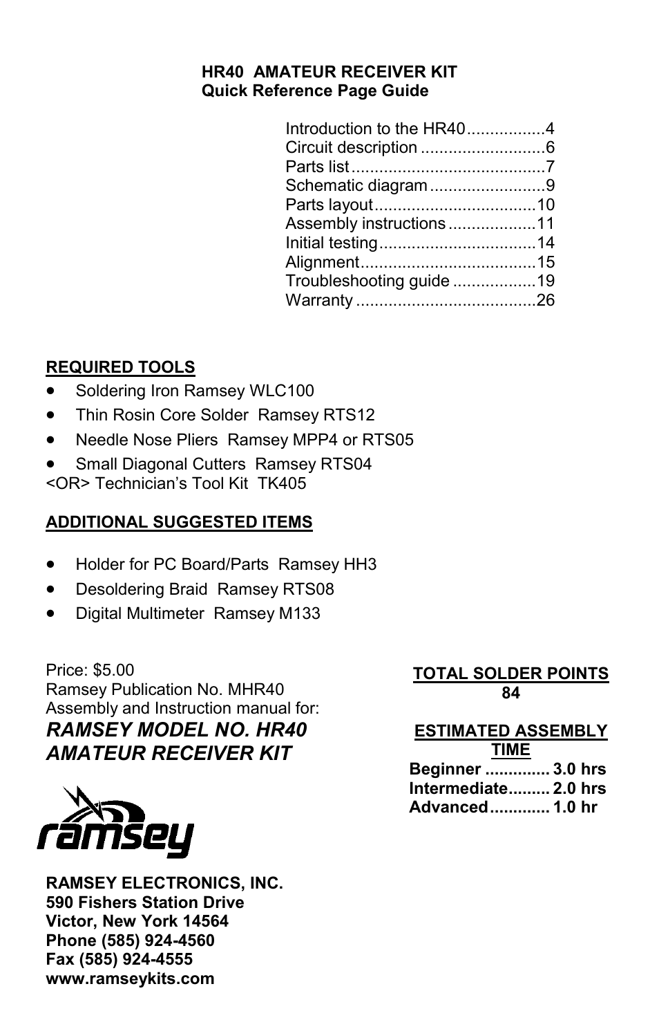 Ramsey Electronics HR40 User Manual | Page 28 / 28