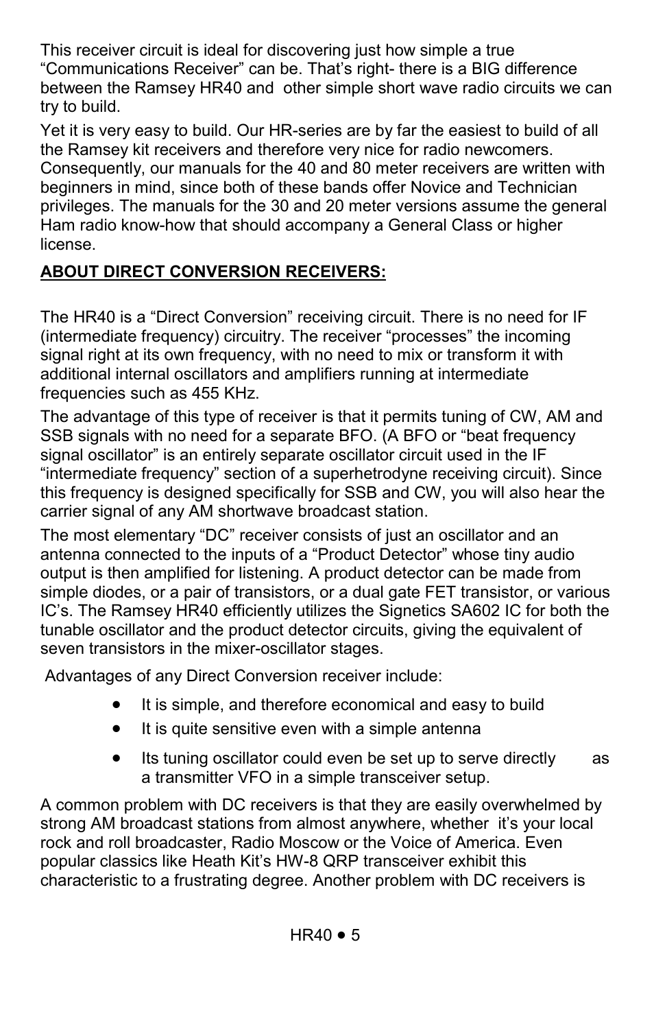 Ramsey Electronics HR40 User Manual | Page 5 / 28