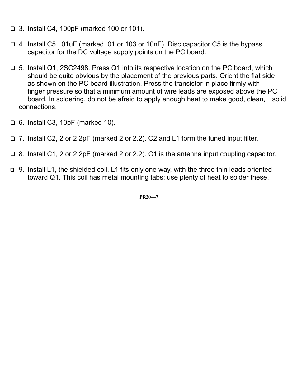 Ramsey Electronics PR20 User Manual | Page 7 / 16