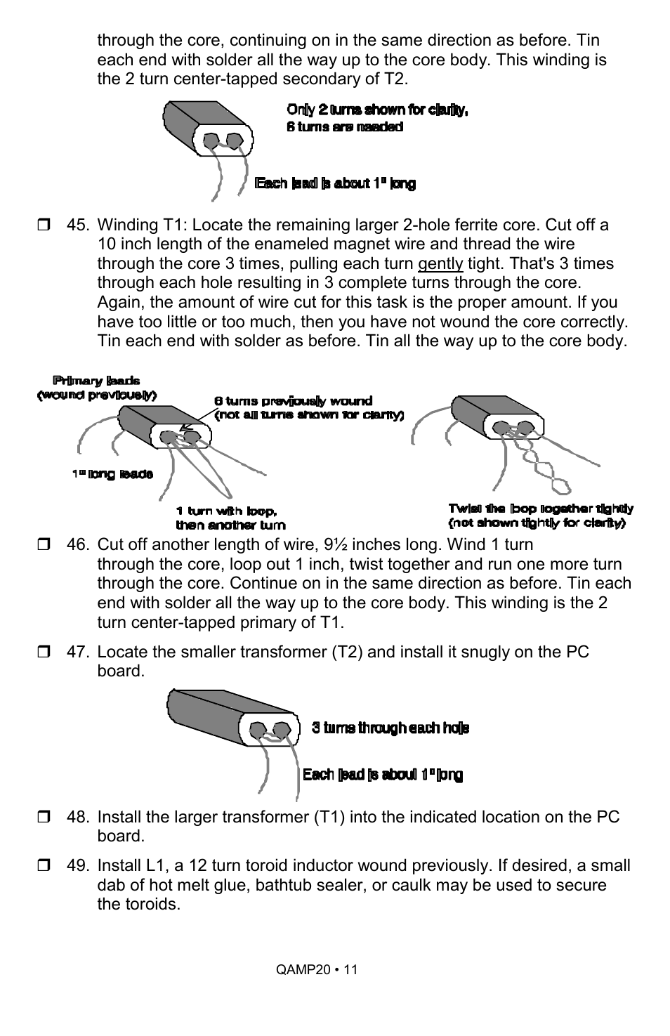 Ramsey Electronics QAMP20 User Manual | Page 11 / 20