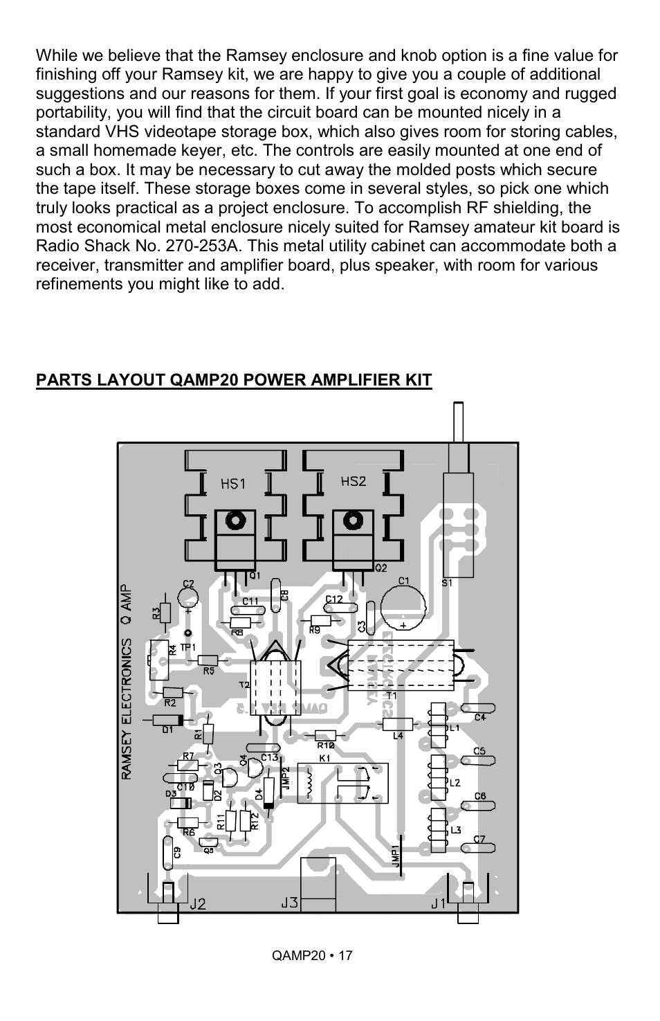 Ramsey Electronics QAMP20 User Manual | Page 17 / 20