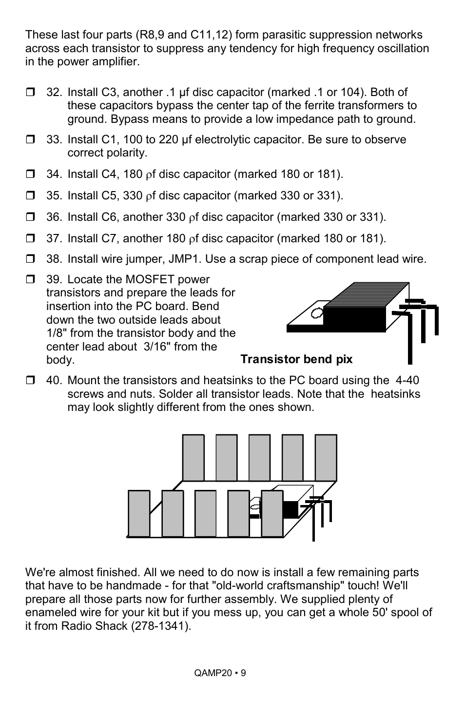 Ramsey Electronics QAMP20 User Manual | Page 9 / 20