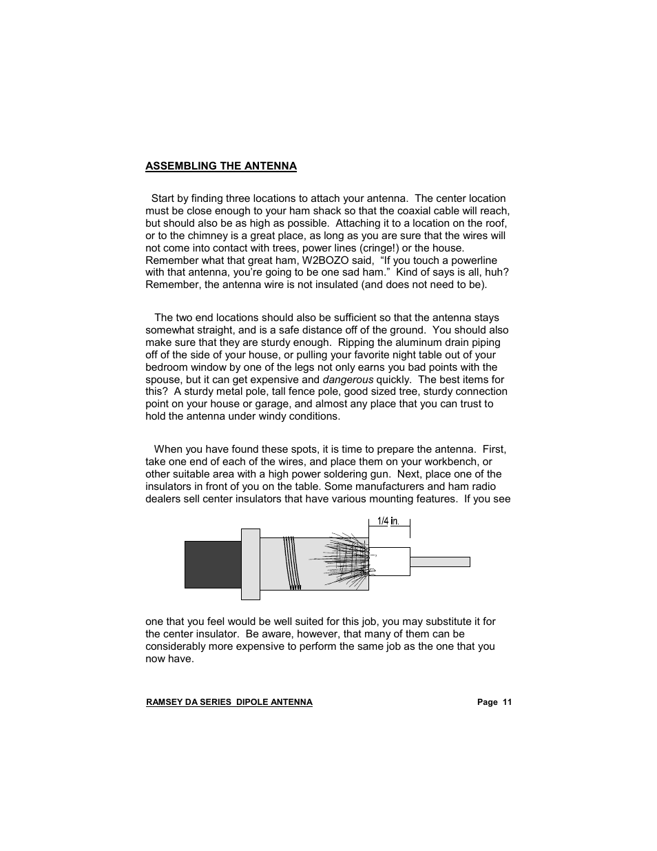 Ramsey Electronics Dipole Antenna DA-1 User Manual | Page 11 / 16