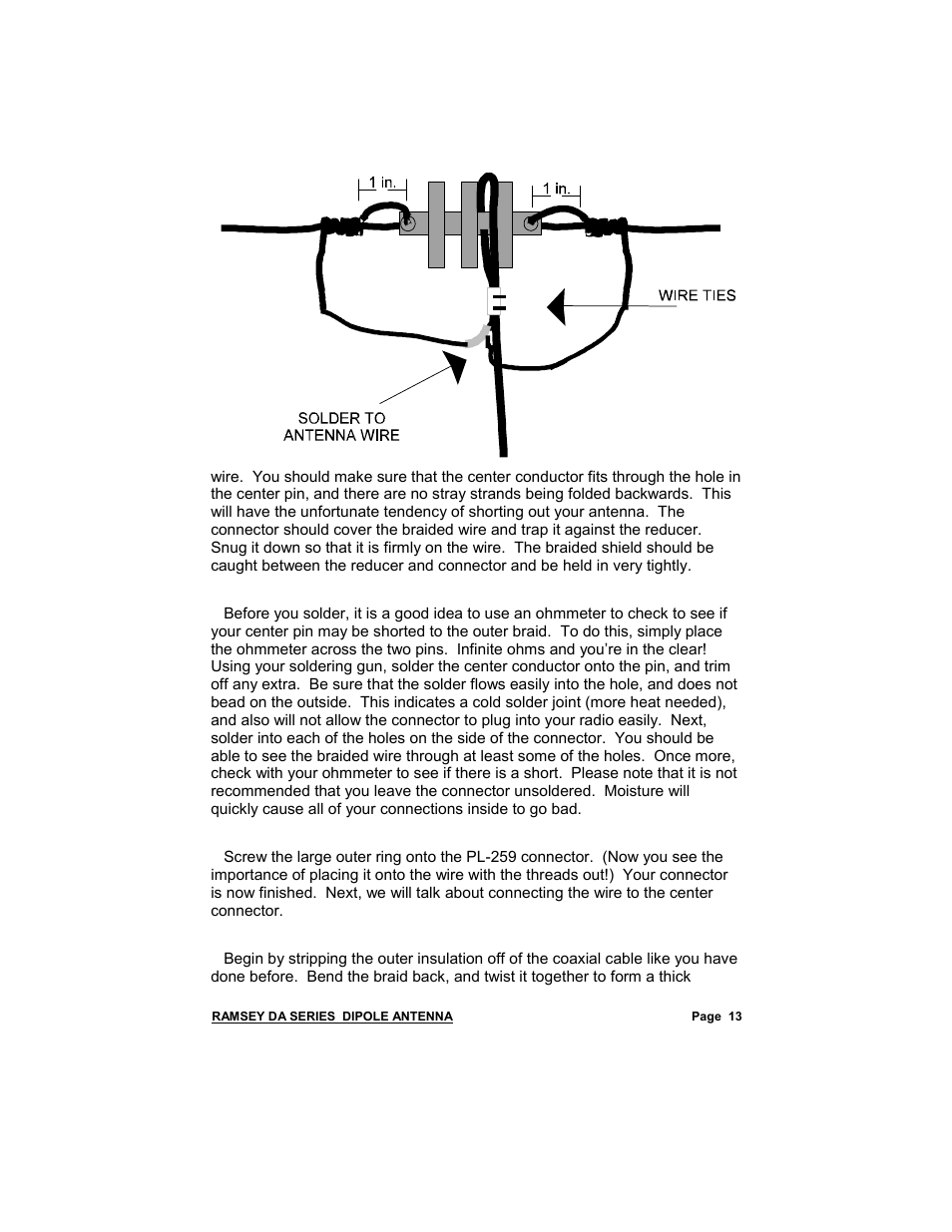 Ramsey Electronics Dipole Antenna DA-1 User Manual | Page 13 / 16