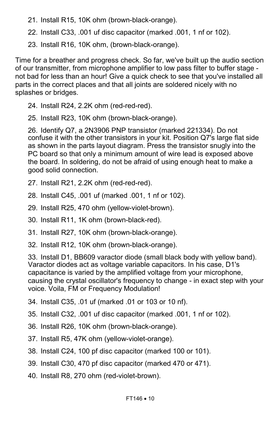 Ramsey Electronics FT146 User Manual | Page 10 / 28