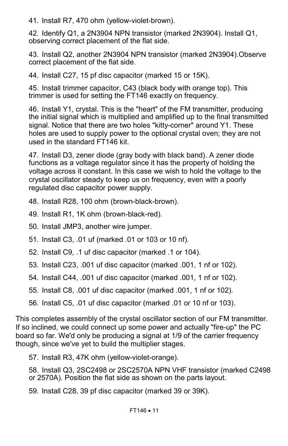 Ramsey Electronics FT146 User Manual | Page 11 / 28