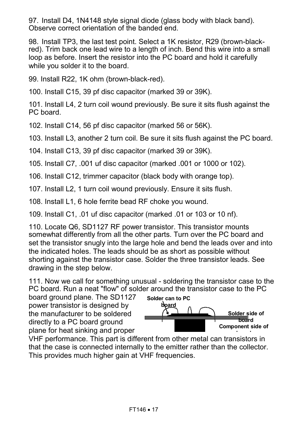 Ramsey Electronics FT146 User Manual | Page 17 / 28