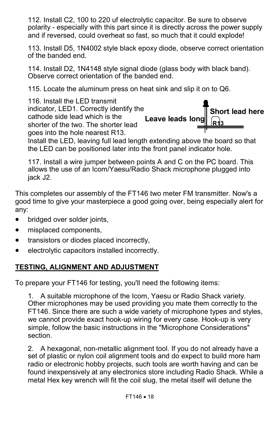 Ramsey Electronics FT146 User Manual | Page 18 / 28