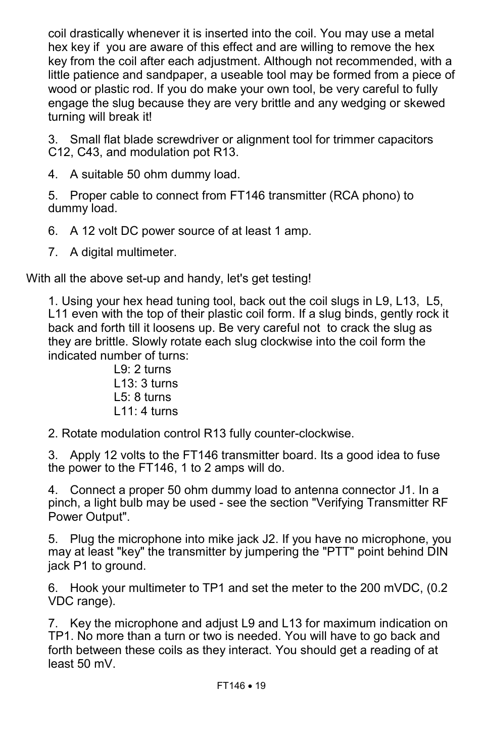 Ramsey Electronics FT146 User Manual | Page 19 / 28