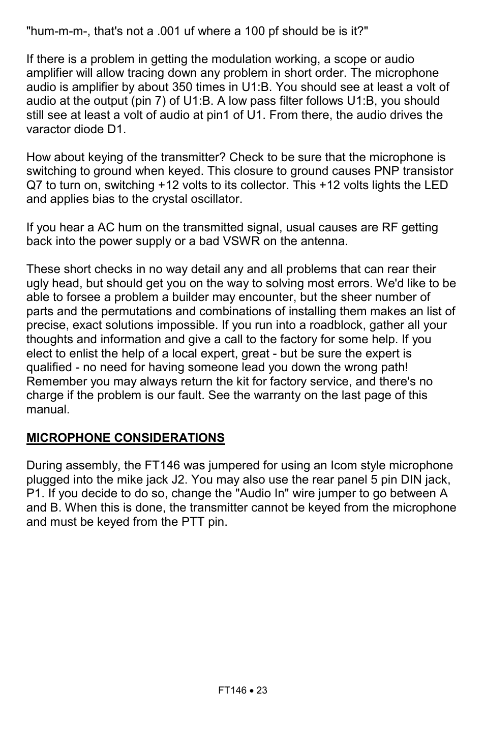 Ramsey Electronics FT146 User Manual | Page 23 / 28