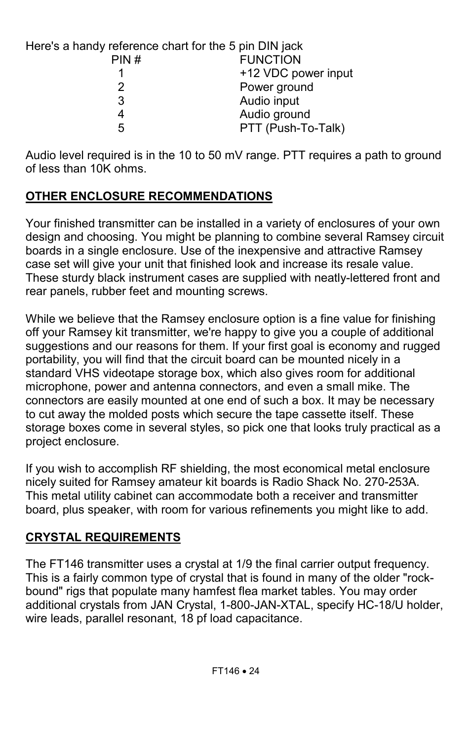 Ramsey Electronics FT146 User Manual | Page 24 / 28