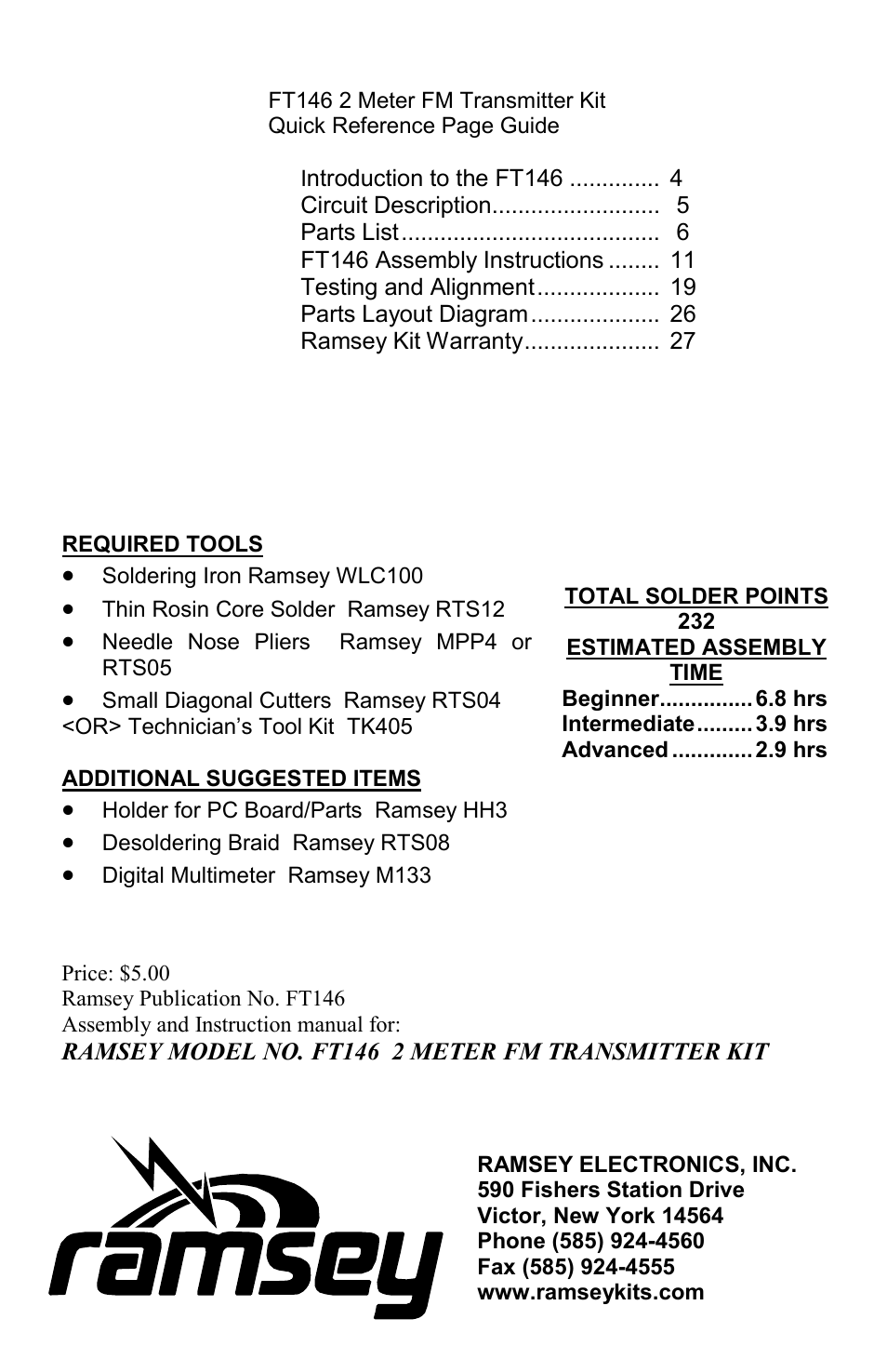 Ramsey Electronics FT146 User Manual | Page 28 / 28