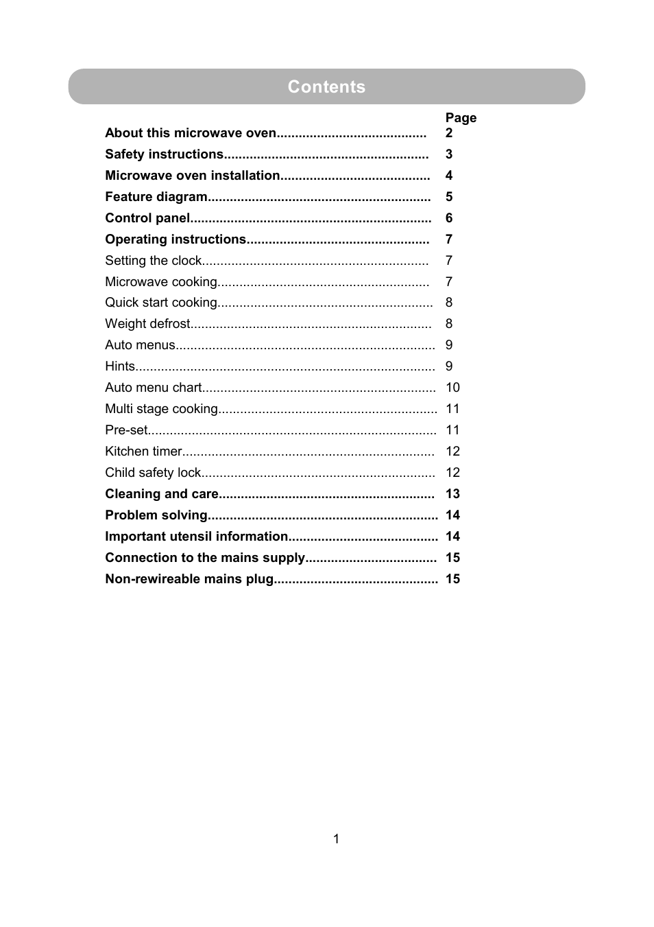RUSSELL HOBBS 17 Litre Piano Black Microwave Oven RHM1714B User Manual | Page 2 / 18