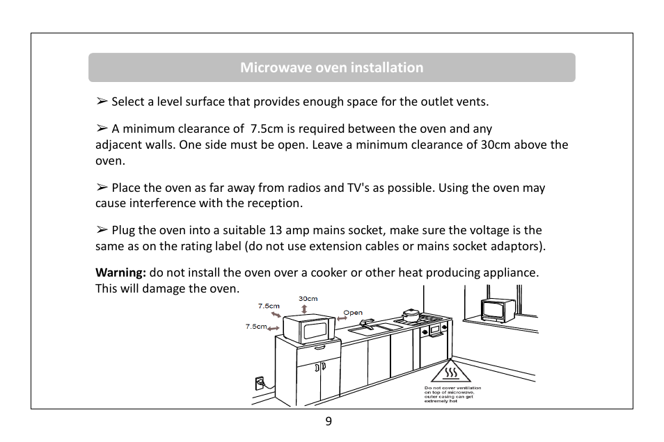 Microwave oven installation | RUSSELL HOBBS 20 Litre microwave oven RHM2010S(-H) User Manual | Page 11 / 36