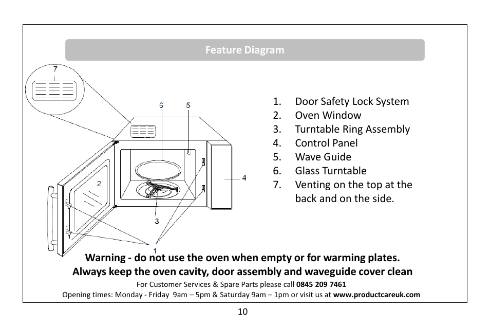 RUSSELL HOBBS 20 Litre microwave oven RHM2010S(-H) User Manual | Page 12 / 36