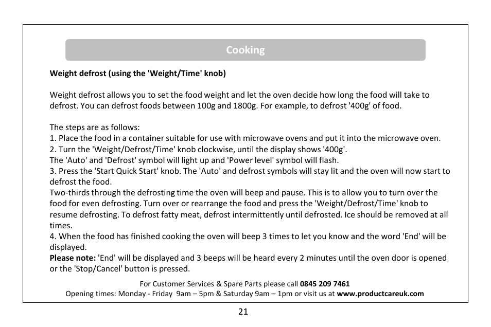 Cooking | RUSSELL HOBBS 20 Litre microwave oven RHM2010S(-H) User Manual | Page 23 / 36