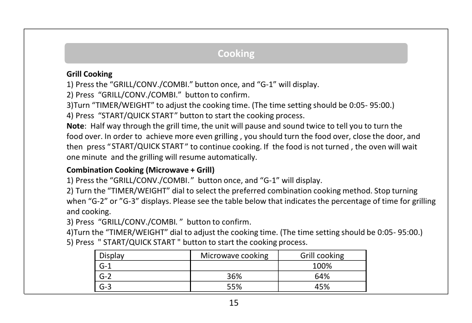 Cooking | RUSSELL HOBBS RHM3002 User Manual | Page 16 / 36