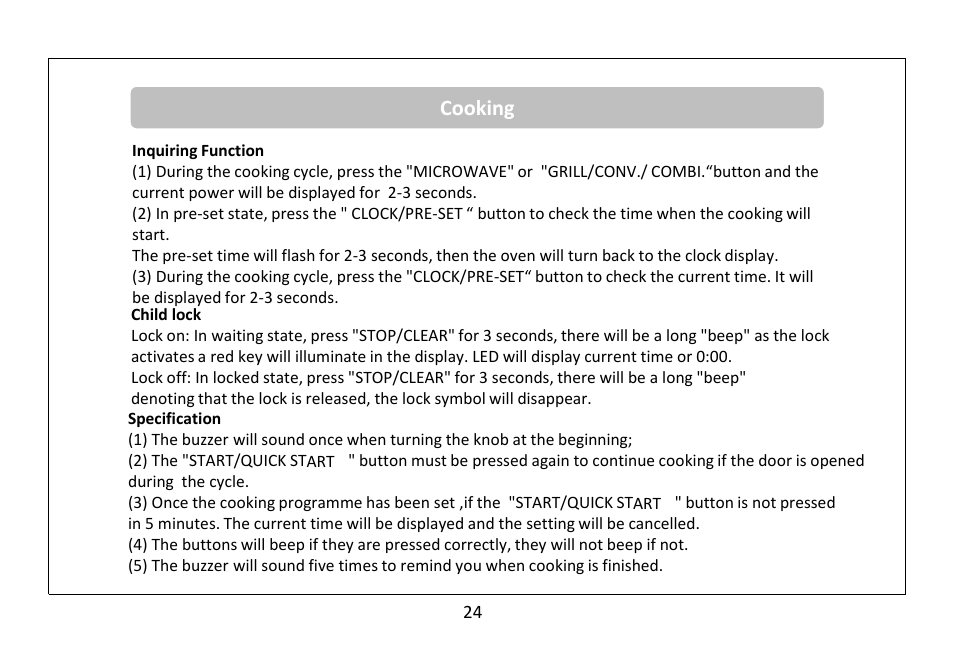 Cooking | RUSSELL HOBBS RHM3002 User Manual | Page 25 / 36