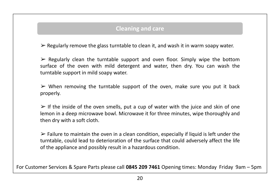 RUSSELL HOBBS Russel Hobbs 20 Litre Microwave Oven RHM2047SS User Manual | Page 22 / 32