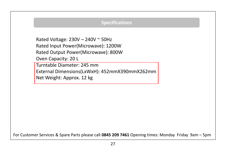 RUSSELL HOBBS Russel Hobbs 20 Litre Microwave Oven RHM2047SS User Manual | Page 29 / 32