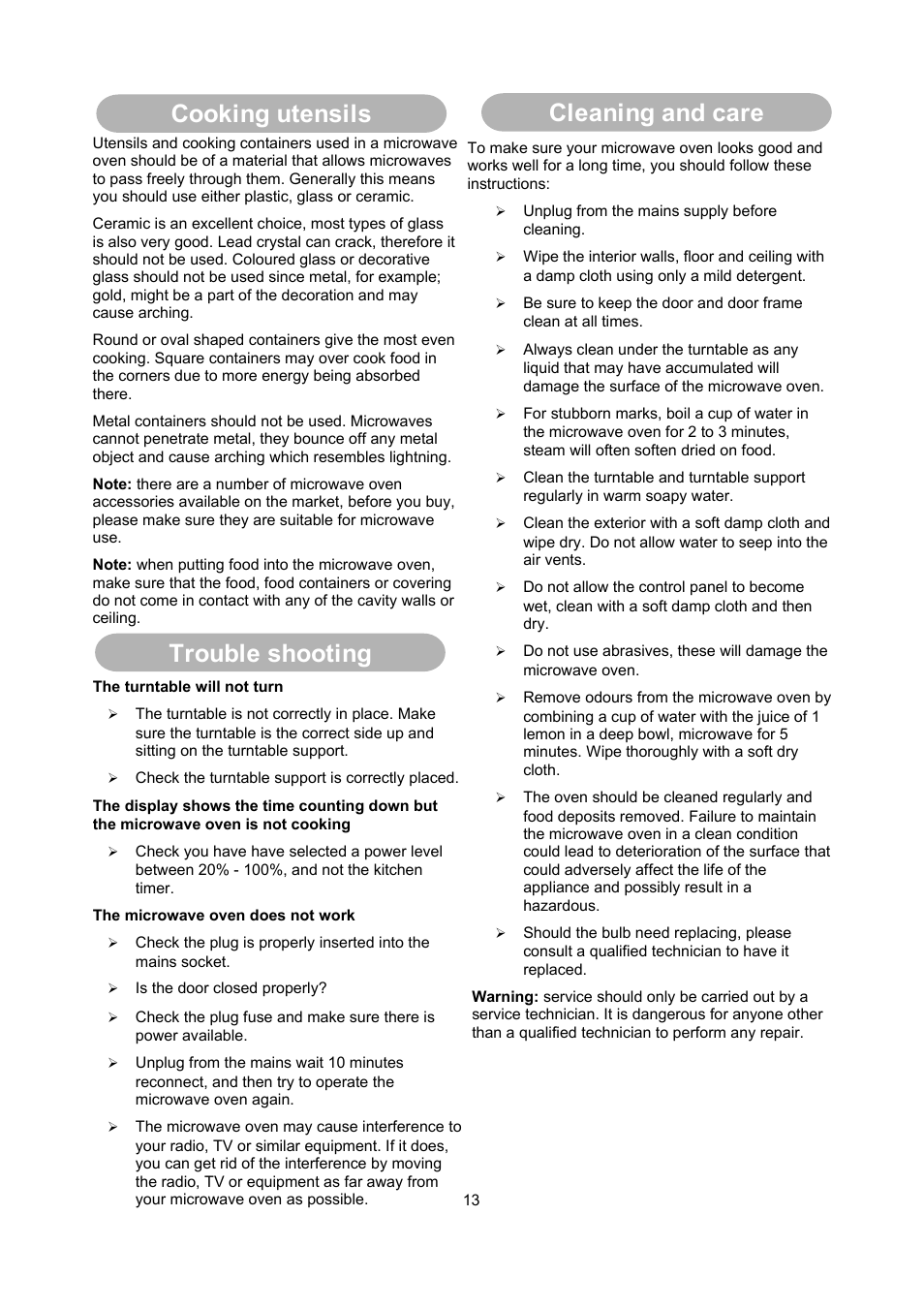 RUSSELL HOBBS RHM2013 User Manual | Page 15 / 18