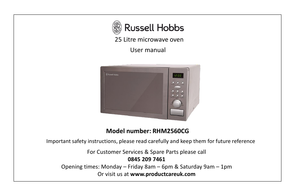 RUSSELL HOBBS microwave oven RHM2560CG User Manual | 36 pages