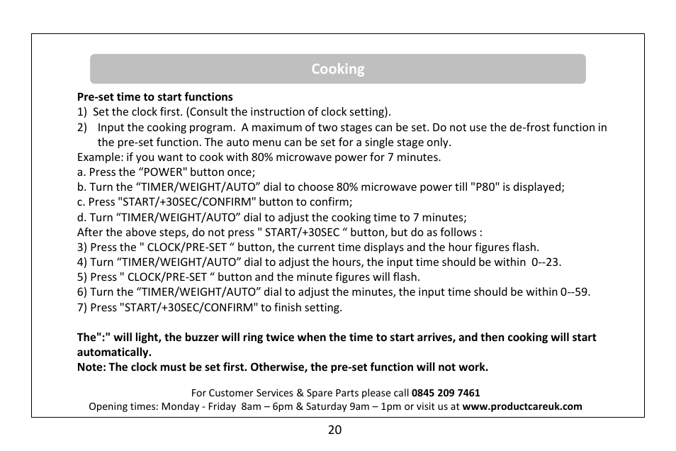 Cooking | RUSSELL HOBBS microwave oven RHM2560CG User Manual | Page 21 / 36